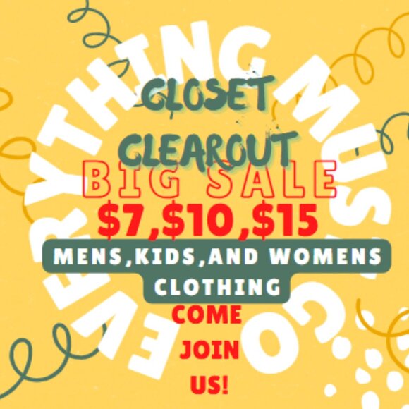 Just for live show FRIDAY CLOSET CLEAR OUT SALE!!! HURRY LIKE TO GET NOTIFIED!!!